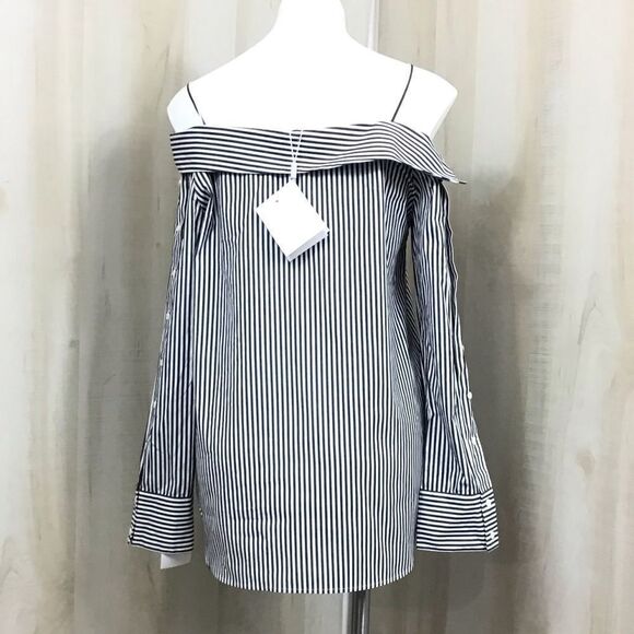 Robert Rodriguez Cold Shoulder Stripe Top NWT SZ 6 - Picture 3 of 8